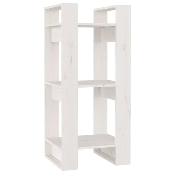 vidaXL bogreol/rumdeler 41x35x91 cm massivt fyrretræ hvid -  Bogskabe & reoler
