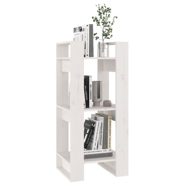 vidaXL bogreol/rumdeler 41x35x91 cm massivt fyrretræ hvid -  Bogskabe & reoler
