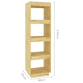 Miniatyrbillede 9 af 10: vidaXL bogreol/rumdeler 40x35x135 cm massivt fyrretræ -  Bogskabe & reoler