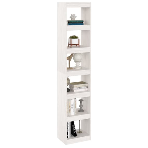 vidaXL Bokhylla/Rumsavdelare vit 40x30x199 cm massiv furu -  Bokhyllor & fristående hyllor