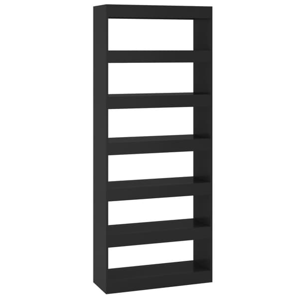 vidaXL bogreol/rumdeler 80x30x198 cm konstrueret træ sort -  Bogskabe & reoler