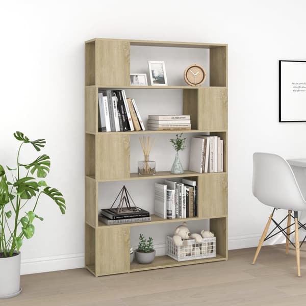 vidaXL Bokhylla/Rumsavdelare sonoma-ek 100x24x155 cm konstruerat trä -  Bokhyllor & fristående hyllor
