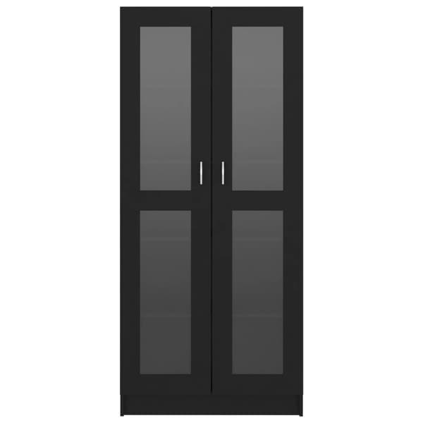 vidaXL vitrineskab 82,5x30,5x185,5 cm spånplade sort -  Bogskabe & reoler