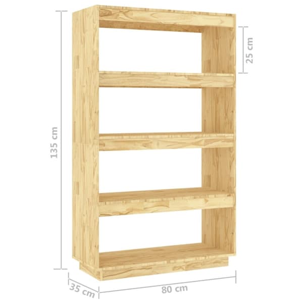 vidaXL bogreol/rumdeler 80x35x135 cm massivt fyrretræ - Bogskabe & reoler
