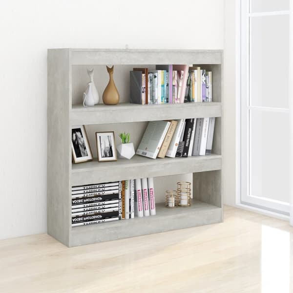 vidaXL Kirjahylly/tilanjakaja betoninharmaa 100x30x103 cm - Kirjahyllyt