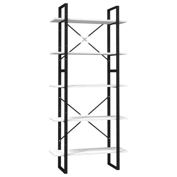 vidaXL bogreol med 5 hylder 80x30x175 cm fyrretræ hvid -  Bogskabe & reoler