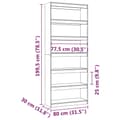 Miniatyrbillede 9 af 10: vidaXL bogreol/rumdeler 80x30x199,5 cm massivt fyrretræ hvid -  Bogskabe & reoler