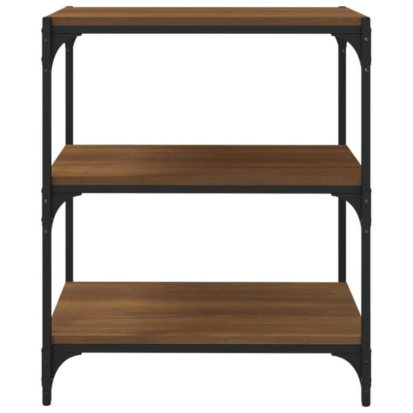 vidaXL Bokhylla brun ek 60x33x70,5 cm konstruerat trä och stål -  Bokhyllor & fristående hyllor