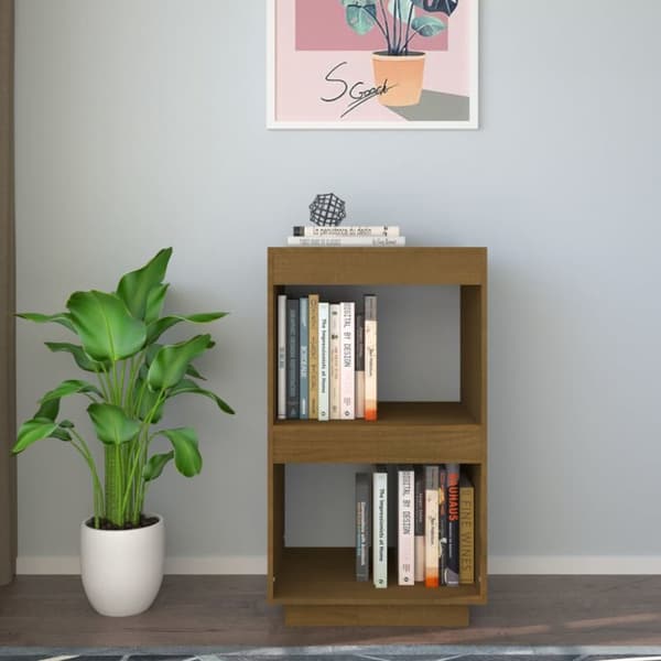 vidaXL bogreol 40x35x71 cm massivt fyrretræ gyldenbrun - Bogskabe & reoler