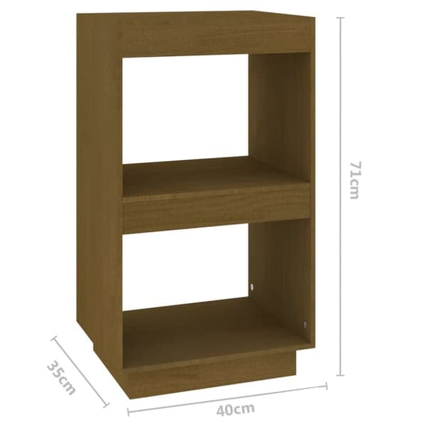 vidaXL bogreol 40x35x71 cm massivt fyrretræ gyldenbrun - Bogskabe & reoler