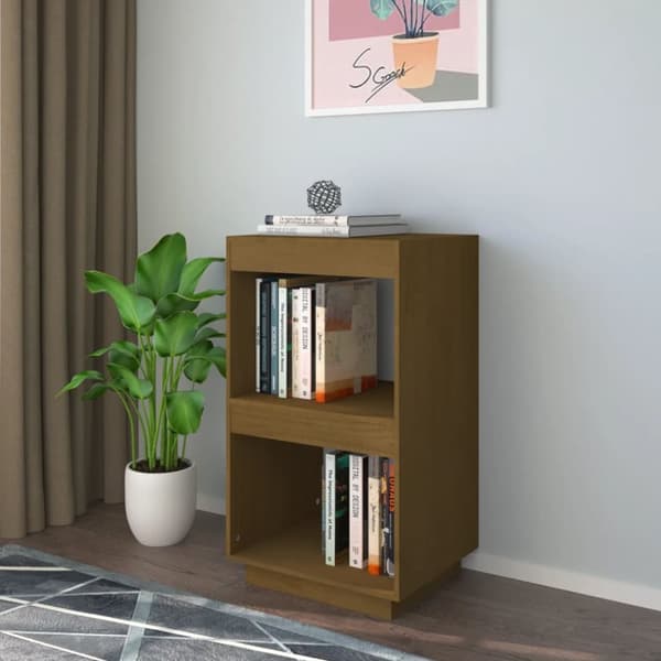 vidaXL bogreol 40x35x71 cm massivt fyrretræ gyldenbrun - Bogskabe & reoler