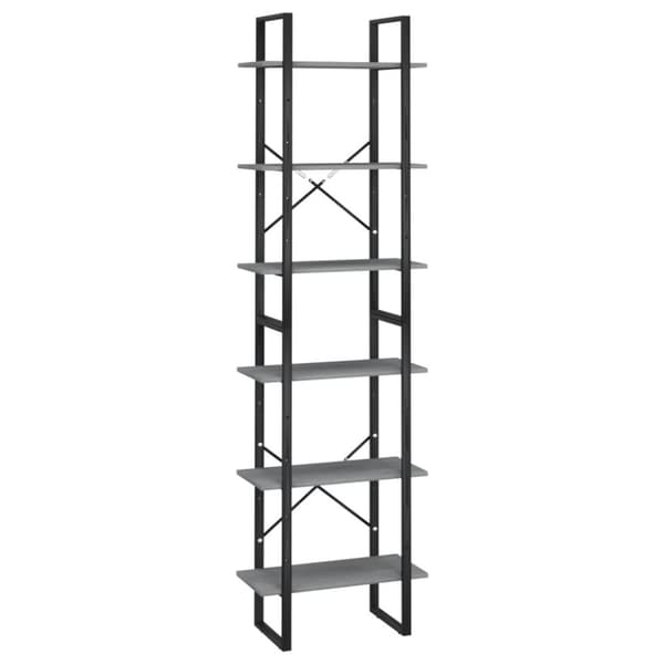 vidaXL opbevaringsreol 60x30x210 cm massivt fyrretræ grå -  Bogskabe & reoler