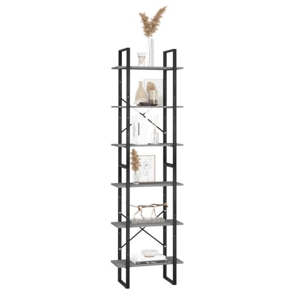 vidaXL opbevaringsreol 60x30x210 cm massivt fyrretræ grå -  Bogskabe & reoler