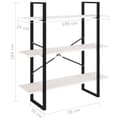Miniatyrbillede 9 af 10: vidaXL bogreol med 3 hylder 100x30x105 cm massivt fyrretræ hvid -  Bogskabe & reoler