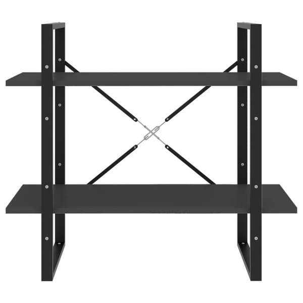 vidaXL Bokhylla 2 hyllplan grå 80x30x70 cm konstruerat trä - Bokhyllor & fristående hyllor