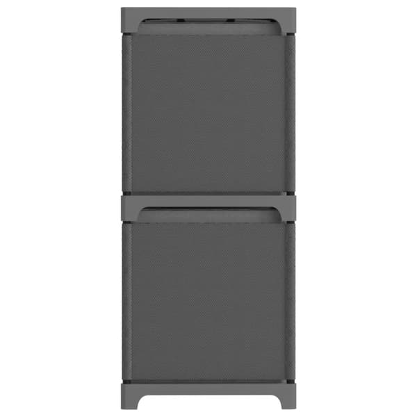 vidaXL 4 kuution esittelyhylly + laatikot harmaa 69x30x72,5 cm kangas - Kirjahyllyt