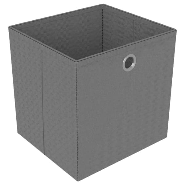 vidaXL 4 kuution esittelyhylly + laatikot harmaa 69x30x72,5 cm kangas - Kirjahyllyt
