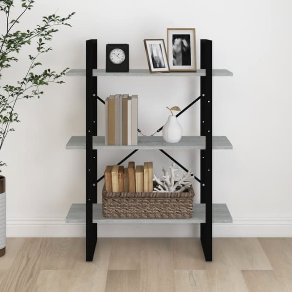 vidaXL bogreol 80x30x105 cm konstrueret træ grå sonoma-eg - Bogskabe & reoler