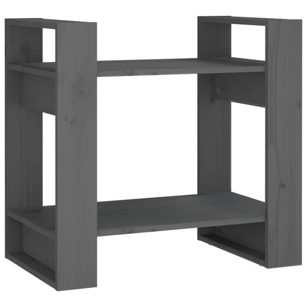 vidaXL Kirjahylly/tilanjakaja harmaa 60x35x57 cm täysi mänty - Kirjahyllyt