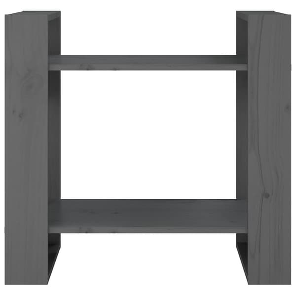 vidaXL Kirjahylly/tilanjakaja harmaa 60x35x57 cm täysi mänty - Kirjahyllyt