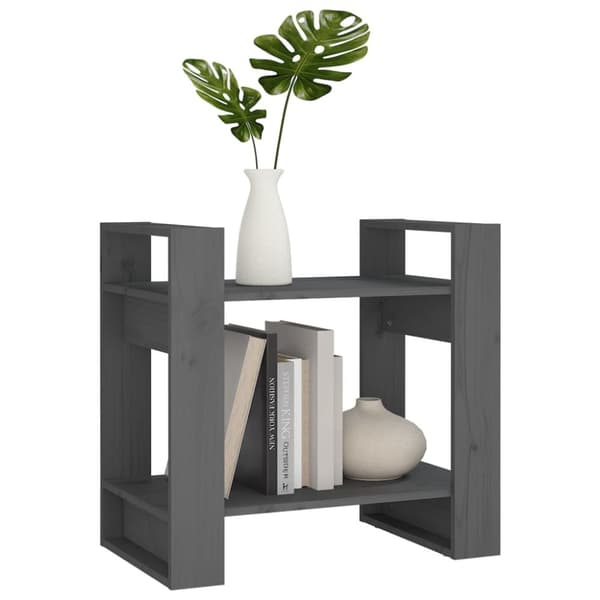 vidaXL Kirjahylly/tilanjakaja harmaa 60x35x57 cm täysi mänty - Kirjahyllyt