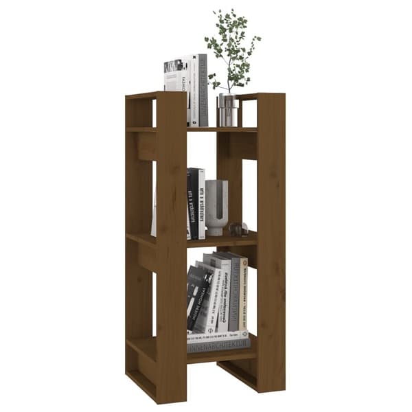 vidaXL bogreol/rumdeler 41x35x91 cm massivt fyrretræ gyldenbrun -  Bogskabe & reoler
