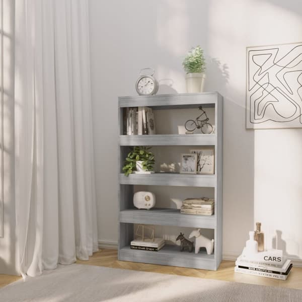 vidaXL bogreol/rumdeler 80x30x135 cm konstrueret træ grå sonoma-eg - Bogskabe & reoler