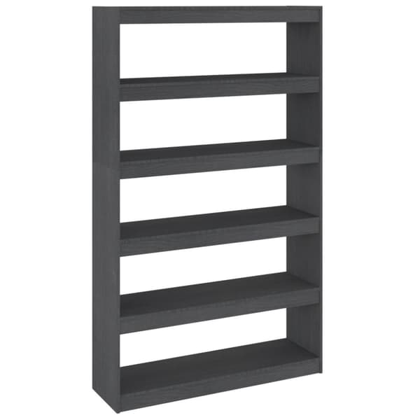 vidaXL bogreol/rumdeler 100x30x167,5 cm massivt fyrretræ grå -  Bogskabe & reoler