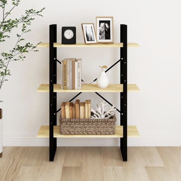 vidaXL bogreol 80x30x105 cm 3 hylder massivt fyrretræ -  Bogskabe & reoler