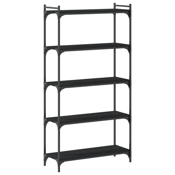 vidaXL Bokhylla 5 hyllplan svart 80x30x154 cm konstruerat trä - Bokhyllor & fristående hyllor