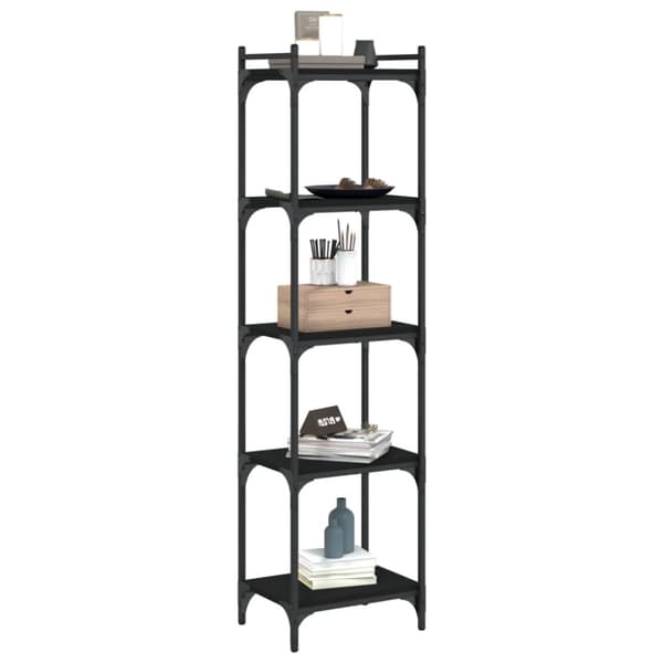 vidaXL bogreol med 5 hylder 40x30x154 cm konstrueret træ sort - Bogskabe & reoler