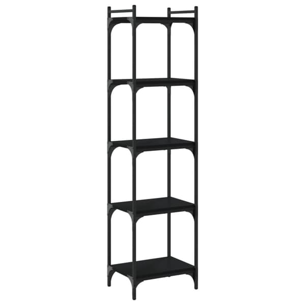 vidaXL bogreol med 5 hylder 40x30x154 cm konstrueret træ sort - Bogskabe & reoler