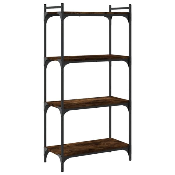vidaXL bogreol 4 hylder 60x30x120 cm konstrueret træ røget eg -  Bogskabe & reoler
