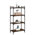 Miniatyrbillede 4 af 11: vidaXL bogreol 4 hylder 60x30x120 cm konstrueret træ røget eg -  Bogskabe & reoler