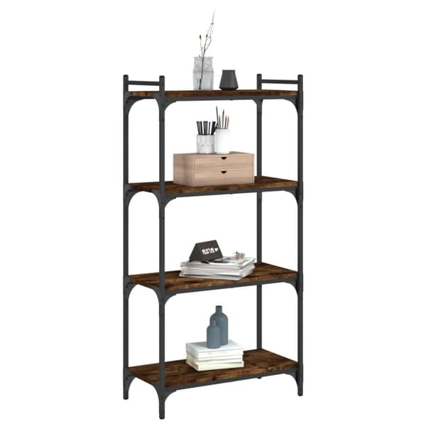 vidaXL bogreol 4 hylder 60x30x120 cm konstrueret træ røget eg -  Bogskabe & reoler