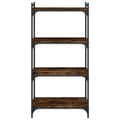 Miniatyrbillede 5 af 11: vidaXL bogreol 4 hylder 60x30x120 cm konstrueret træ røget eg -  Bogskabe & reoler