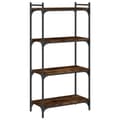 Miniatyrbillede 7 af 11: vidaXL bogreol 4 hylder 60x30x120 cm konstrueret træ røget eg -  Bogskabe & reoler