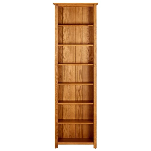 vidaXL bogreol med 7 hylder 60x22x200 cm massivt egetræ - Bogskabe & reoler