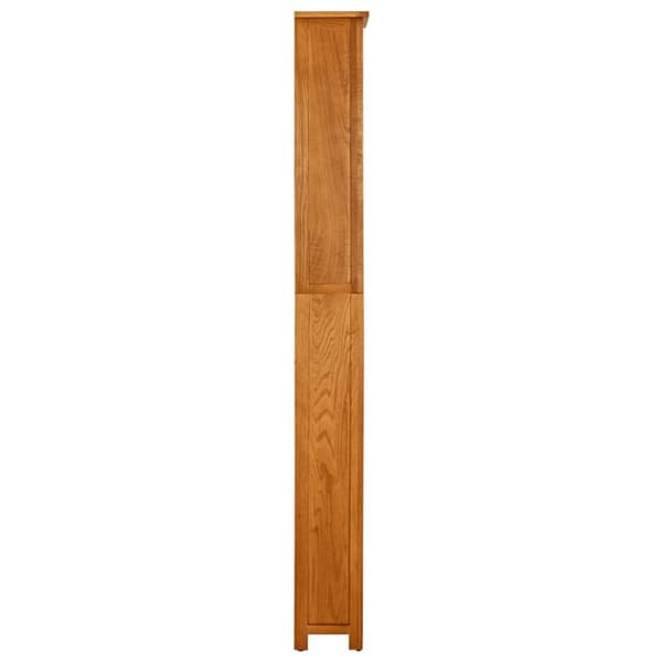 vidaXL bogreol med 7 hylder 60x22x200 cm massivt egetræ -  Bogskabe & reoler