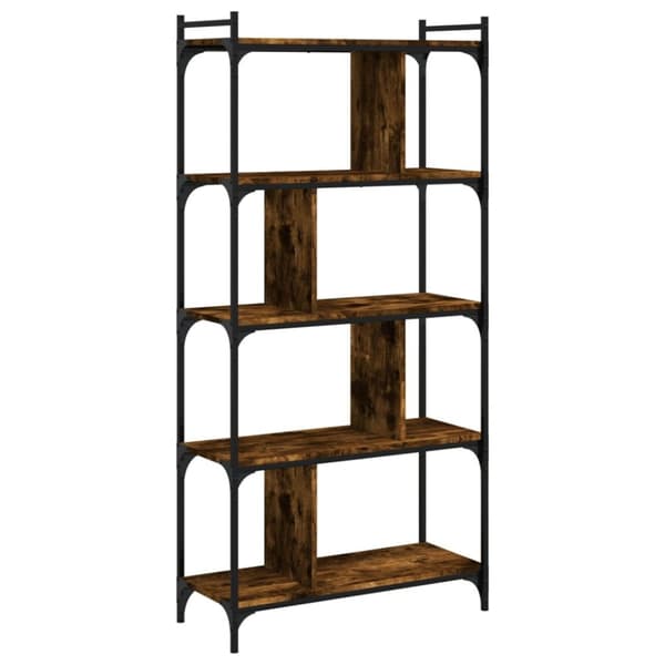 vidaXL bogreol 76x32x158 cm 5 hylder konstrueret træ røget eg -  Bogskabe & reoler