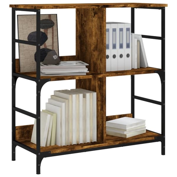 vidaXL bogreol 78,5x33x82 cm konstrueret træ røget egetræsfarve -  Bogskabe & reoler
