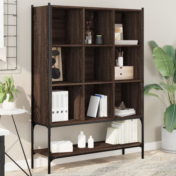 vidaXL bogreol 102x30x141,5 cm konstrueret træ brun egetræsfarve -  Bogskabe & reoler