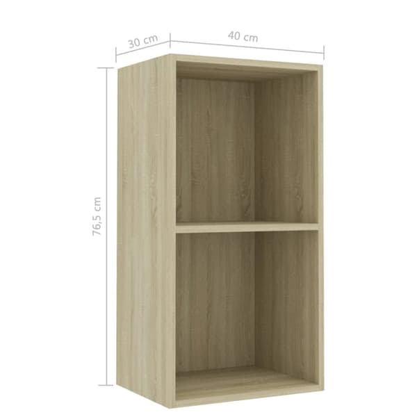 vidaXL 2-tasoinen kirjahylly Sonoma-tammi 40x30x76,5 cm tekninen puu -  Kirjahyllyt