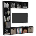 Miniatyrbillede 4 af 7: vidaXL bogskab/tv-skabssæt i 3 dele 180 x 30 x 180 cm sort -  Bogskabe & reoler