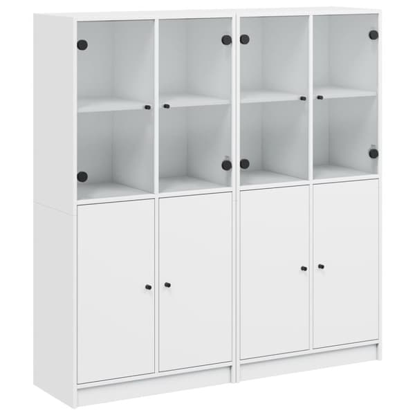 vidaXL bogreol med låger 136x37x142 cm konstrueret træ hvid -  Bogskabe & reoler