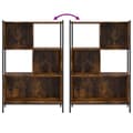 Miniatyrbillede 9 af 11: vidaXL bogreol 72x28x109 cm konstrueret træ røget egetræsfarve -  Bogskabe & reoler