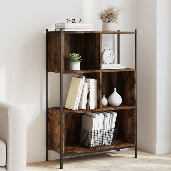 vidaXL Bokhylla rökfärgad ek 72x28x109 cm konstruerat trä -  Bokhyllor & fristående hyllor