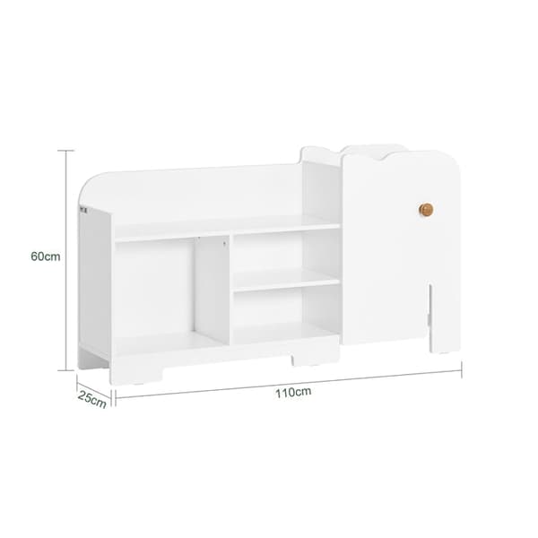 Rootz Elephant Børnehylde - Bogreol - Legetøjsopbevaring - Holdbar MDF-konstruktion - 7 åbne rum - Sikkerhed afrundede hjørner - 110 cm x 60 cm x 25 c