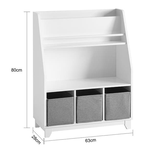 Rootz børnebogreol - Legetøjsopbevaringsorganisering - Børne reol - Sikker MDF-konstruktion - Nem adgang - Design med flere rum - 63 cm x 80 cm x 28 c
