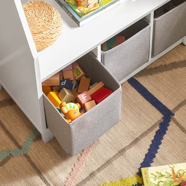 Rootz børnebogreol - Legetøjsopbevaringsorganisering - Børne reol - Sikker MDF-konstruktion - Nem adgang - Design med flere rum - 63 cm x 80 cm x 28 c